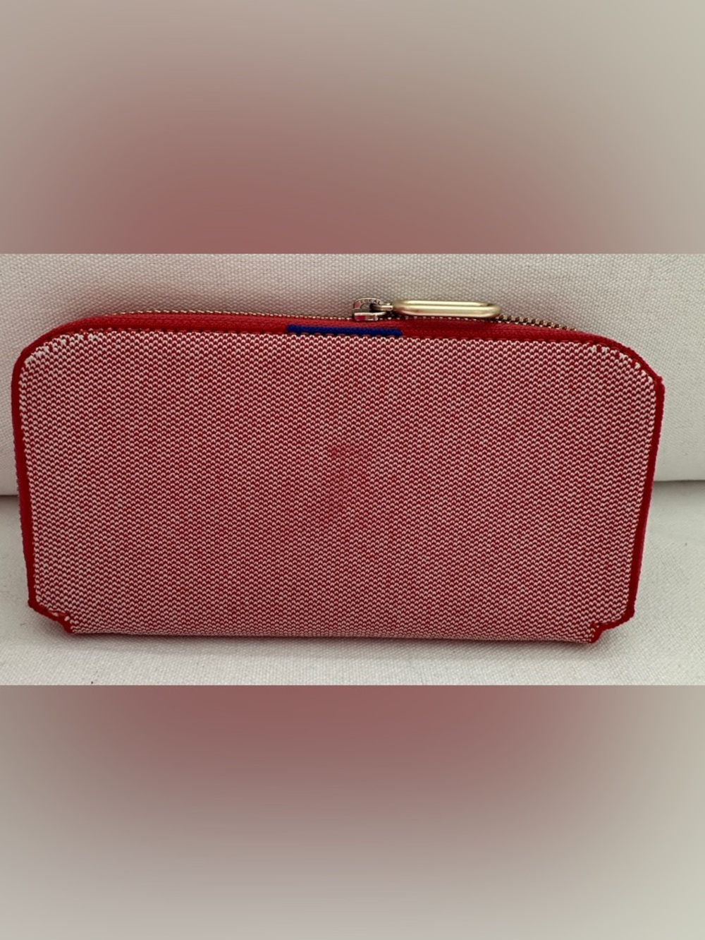 Rothy's Red Gingham Zip Wallet